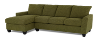 Made in Canada Customizable Sofa Lab Arc Left-Facing Fabric Sofa Chaise - Chenille Moss 