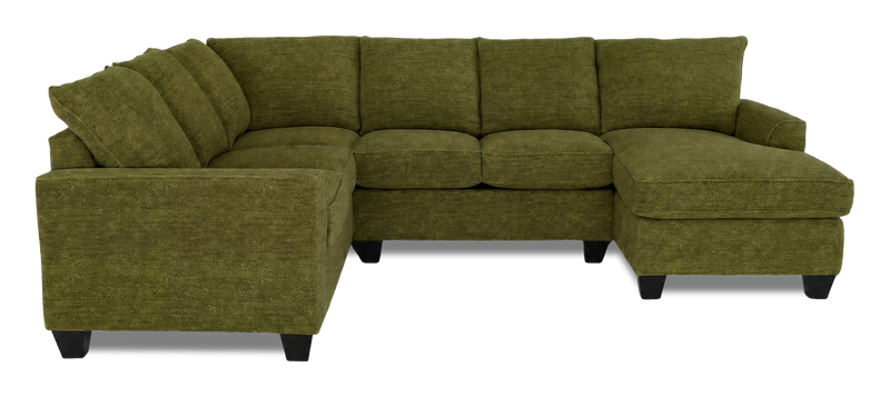 Made in Canada Customizable Sofa Lab Arc 3 Piece Right-Facing Fabric Sectional with Chaise – Chenille Moss