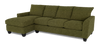 Made in Canada Customizable Sofa Lab Arc Fabric Left-Facing Sofabed Sectional - Chenille Moss