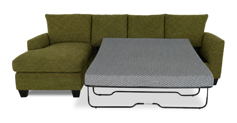 Made in Canada Customizable Sofa Lab Arc Fabric Left-Facing Sofabed Sectional - Chenille Moss