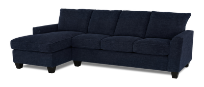 Made in Canada Customizable Sofa Lab Arc Left-Facing Fabric Sofa Chaise - Chenille Pacific | Sofa avec fauteuil long de gauche personnalisable Arc de Sofa Lab fabriqué au Canada en tissu - Chenille Pacific