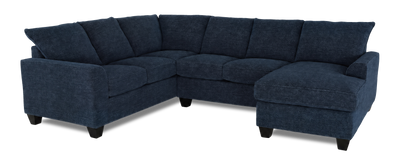 Made in Canada Customizable Sofa Lab Arc 3 Piece Right-Facing Fabric Sectional with Chaise – Chenille Pacific | Sofa sectionnel de droite 3 pièces avec fauteuil long personnalisable Arc de Sofa Lab fabriqué au Canada en tissu - Chenille Pacific