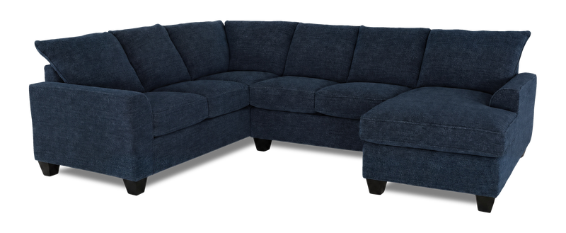 Made in Canada Customizable Sofa Lab Arc 3 Piece Right-Facing Fabric Sectional with Chaise – Chenille Pacific
