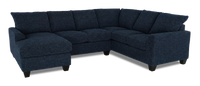 Made in Canada Customizable Sofa Lab Arc 3 Piece Left-Facing Fabric Sectional with Chaise - Chenille Pacific 