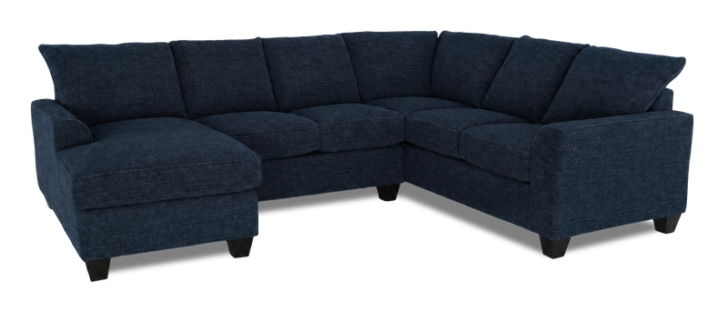 Made in Canada Customizable Sofa Lab Arc 3 Piece Left-Facing Fabric Sectional with Chaise - Chenille Pacific