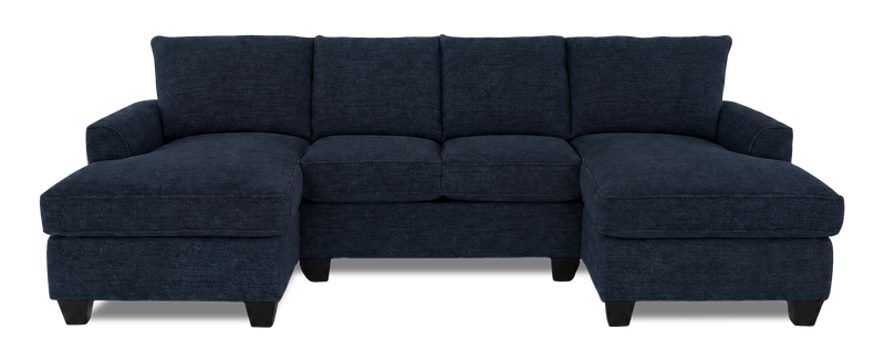Made in Canada Customizable Sofa Lab Arc Fabric Double Chaise Sectional - Chenille Pacific