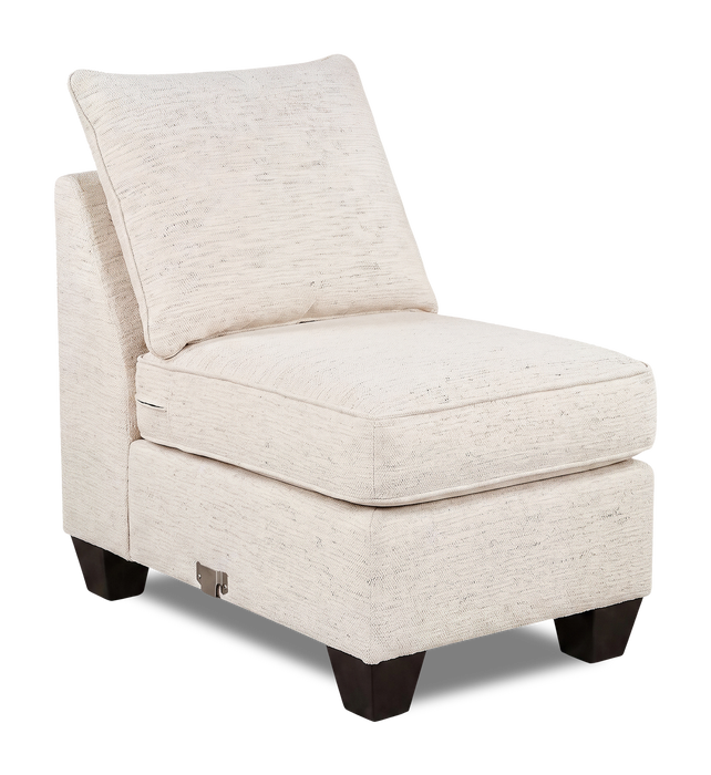 Made in Canada Customizable Sofa Lab Arc 46\" Fabric Armless Chair – Chenille White