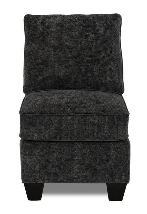 Made in Canada Customizable Sofa Lab Arc 46\" Fabric Armless Chair – Plush Charcoal 