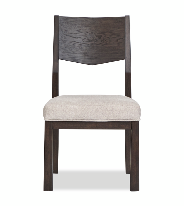 Arden Dining Chair with Cushion Fabric Seat, Wood - Espresso Brown/Beige 