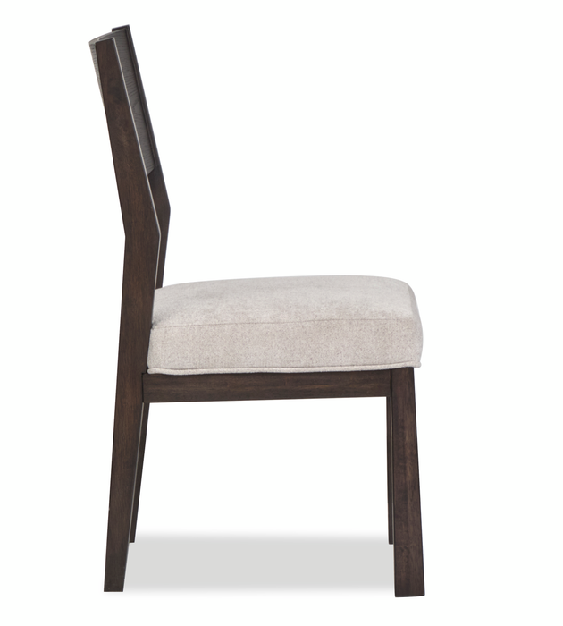 Arden Dining Chair with Cushion Fabric Seat, Wood - Espresso Brown/Beige 