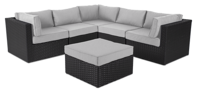 Barbados 6-Piece Patio Set with Ottoman – Grey | Ensemble Barbados 6 pièces pour la terrasse avec pouf - gris