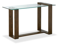 Bartley 40” Rectangular Sofa Table with Glass Top – Acorn