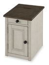 Baxter 14” Country-Style Chairside Table with Storage – Mocha
