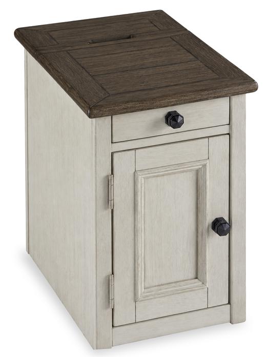 Baxter 14” Country-Style Chairside Table with Storage – Mocha