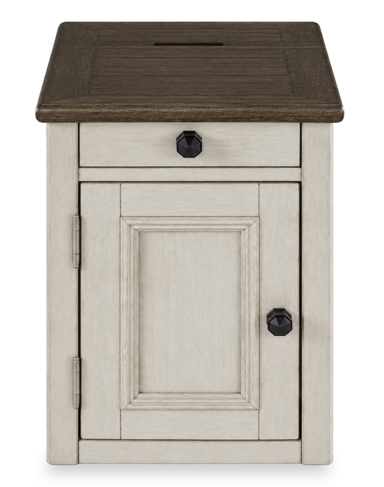 Baxter 14” Country-Style Chairside Table with Storage – Mocha