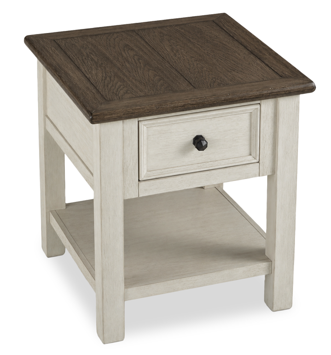 Baxter 24” Country-Style End Table with Storage – Mocha