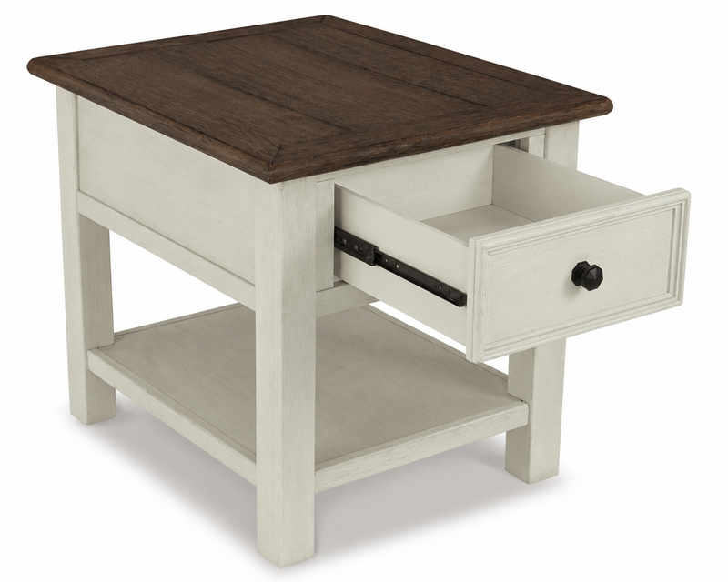 Baxter 24” Country-Style End Table with Storage – Mocha