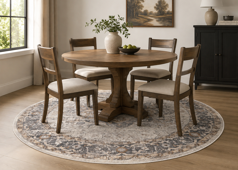 Blanche Multi-Colour Round Area Rug – 7’ x 7’