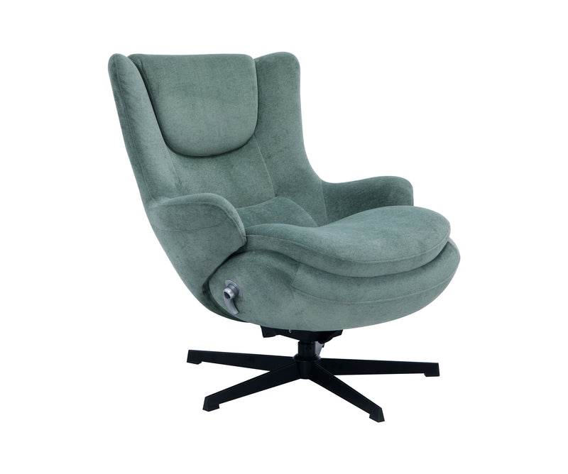 Bliss 29.1” Chenille Fabric Stress Free Reclining Occasional Chair with Footrest - Green