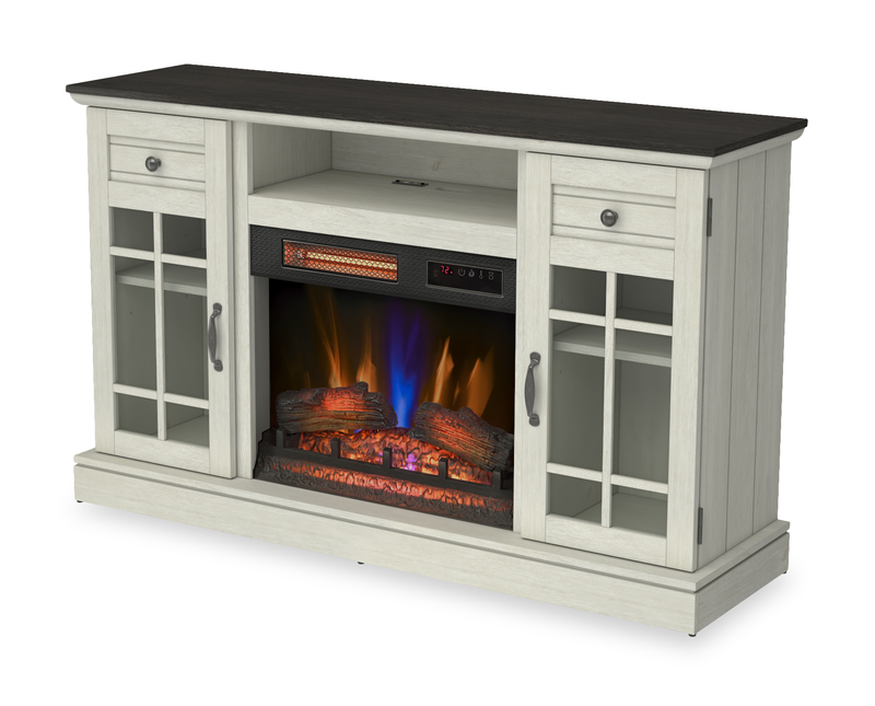 Brighton 54” Contemporary Electric Fireplace TV Stand for TVs up to 58” – Fairfax Oak