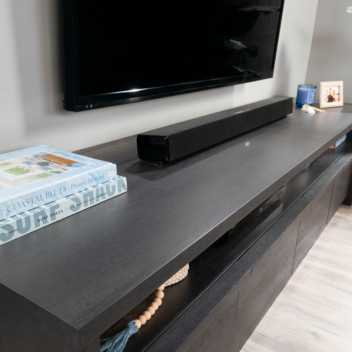 Bromley 81” 2-Piece TV Stand with Credenza for TVs up to 90” – Raven Oak