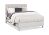 Cami Panel Bed with Fabric Headboard & Frame, Grey Oak - Queen Size