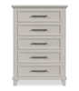 Celine Bedroom Chest of Drawers, 5-Drawer, 35"W x 51"H – Ivory | Commode verticale de chambre à coucher Celine de 35 po (L) x 51 po (H) à 5 tiroirs - ivoire
