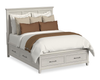 Celine Platform Storage Bed with Headboard & Frame, Ivory - Queen Size | Lit plateforme de rangement Celine avec tête de lit et cadre de lit, ivoire - format grand lit