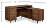 Clifford Place 59.06“ L -Shaped Desk with 5 Drawers – Grand Walnut | Bureau en forme de L Clifford Place de 59,06 po à 5 tiroirs - noyer majestueux