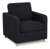 Made in Canada Sofa Lab Customizable Club 36" Fabric Accent Chair with Wood Legs – Teddy Raven | Fauteuil d’appoint personnalisable Club de Sofa Lab de 36 po fabriqué au Canada en tissu avec pattes en bois - Teddy Raven
