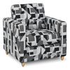 Made in Canada Sofa Lab Customizable Club 36\" Fabric Accent Chair with Wood Legs – Oynx Accent Fabric 