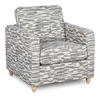 Made in Canada Sofa Lab Customizable Club 36\" Fabric Accent Chair with Wood Legs – Flint Accent Fabric 