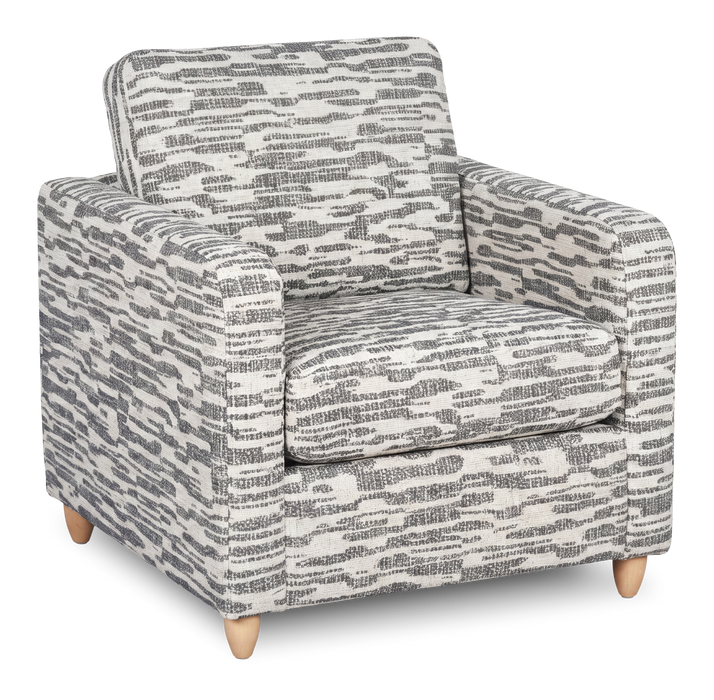 Made in Canada Sofa Lab Customizable Club 36\" Fabric Accent Chair with Wood Legs – Flint Accent Fabric 