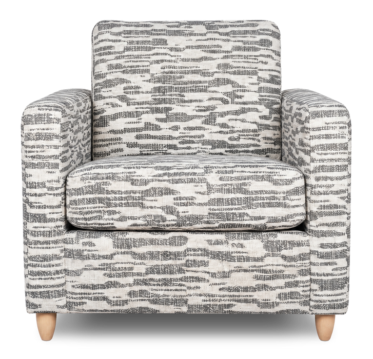 Made in Canada Sofa Lab Customizable Club 36\" Fabric Accent Chair with Wood Legs – Flint Accent Fabric 