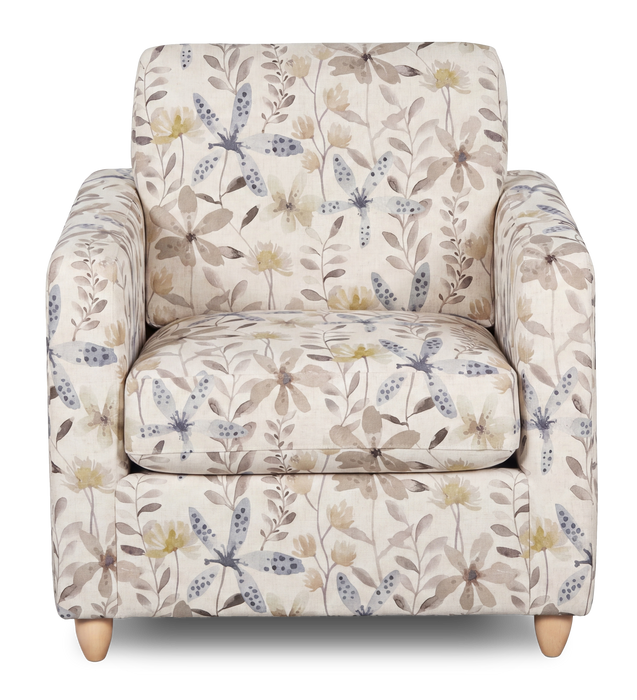 Made in Canada Sofa Lab Customizable Club 36\" Fabric Accent Chair with Wood Legs – Dust Accent Fabric 