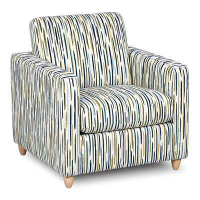 Made in Canada Sofa Lab Customizable Club 36" Fabric Accent Chair with Wood Legs – Capri Accent Fabric | Fauteuil d’appoint personnalisable Club de Sofa Lab de 36 po fabriqué au Canada en tissu avec pattes en bois - tissu décoratif Capri