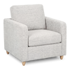 Made in Canada Sofa Lab Customizable Club 36\" Fabric Accent Chair with Wood Legs – Plush Oyster