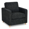 Made in Canada Sofa Lab Customizable Club 36" Fabric Accent Chair with Wood Legs – Plush Charcoal | Fauteuil d’appoint personnalisable Club de Sofa Lab de 36 po fabriqué au Canada en tissu avec pattes en bois - Plush Charcoal