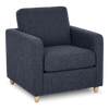 Made in Canada Sofa Lab Customizable Club 36" Fabric Accent Chair with Wood Legs – Chenille Pacific | Fauteuil d’appoint personnalisable Club de Sofa Lab de 36 po fabriqué au Canada en tissu avec pattes en bois - Chenille Pacific