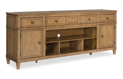Clyde 81” TV Stand with Storage and Cable Management for TVs up to 90” – Golden Oak | Meuble pour téléviseur Clyde de 81 po avec rangement et système de gestion des câbles pour téléviseurs jusqu’à 90 po - chêne doré
