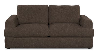 Made in Canada Customizable Sofa Lab Curve 86" Fabric Condo Sofa  – Teddy Walnut | Sofa personnalisable Curve de Sofa Lab de 86 po de format condo fabriqué au Canada en tissu - Teddy Walnut