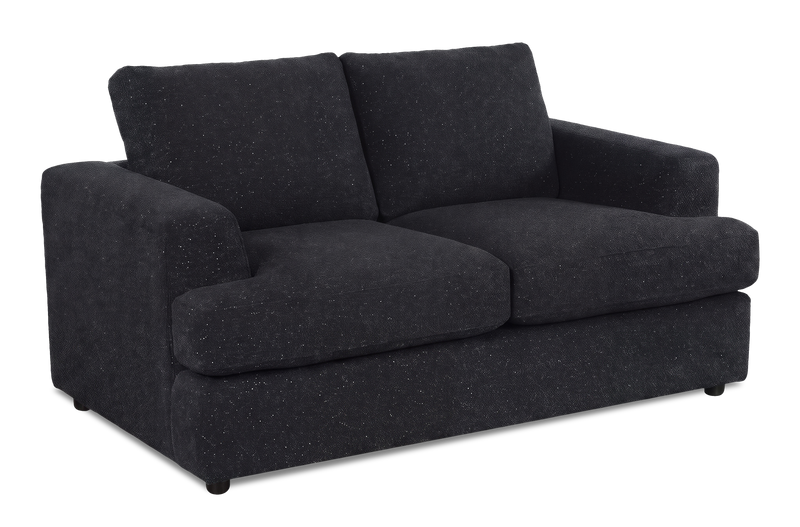 Made in Canada Customizable Sofa Lab Curve 65\" Fabric Loveseat - Teddy Raven