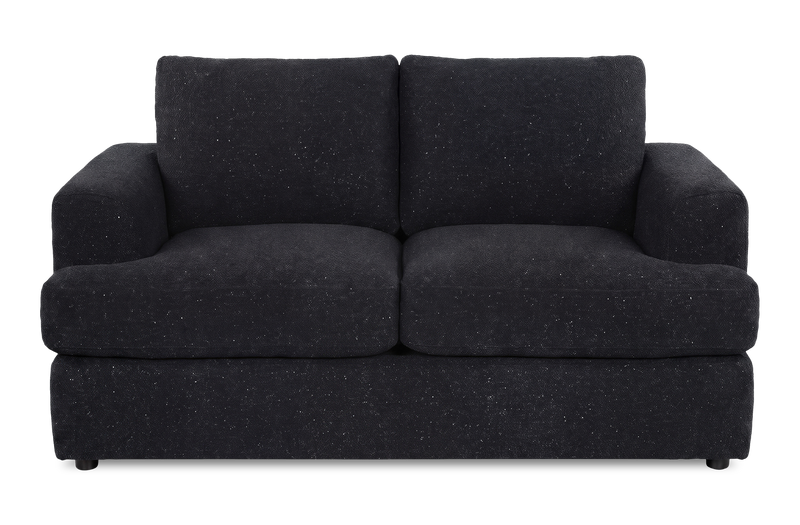 Made in Canada Customizable Sofa Lab Curve 65\" Fabric Loveseat - Teddy Raven