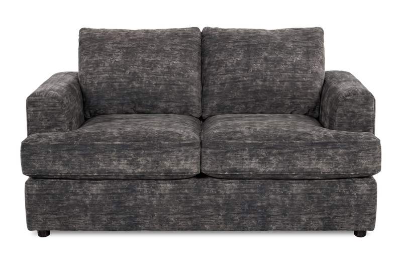 Made in Canada Customizable Sofa Lab Curve 65\" Fabric Loveseat - Plush Charcoal 