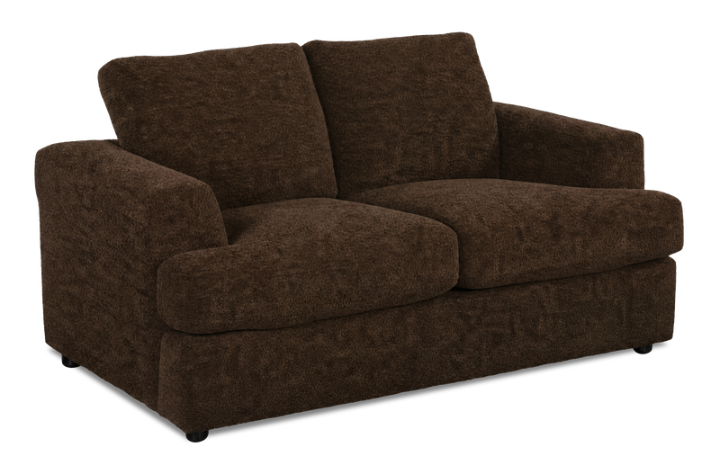 Made in Canada Customizable Sofa Lab Curve 65\" Fabric Loveseat - Plush Chocolate