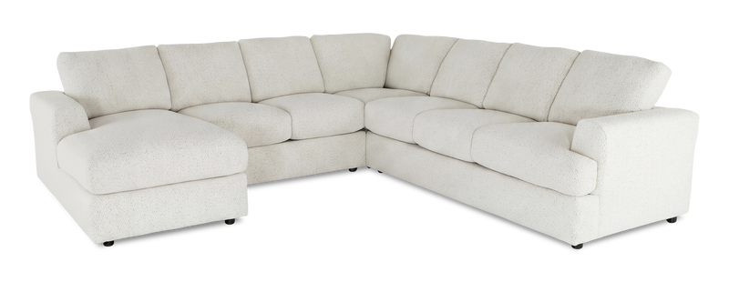 Made in Canada Customizable Sofa Lab Curve 4-Piece Left-Facing Sectional with Chaise - Teddy Snow