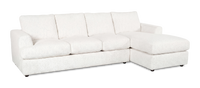 Made in Canada Customizable Sofa Lab Curve Right-Facing Fabric Sofa Chaise  – Teddy Snow 