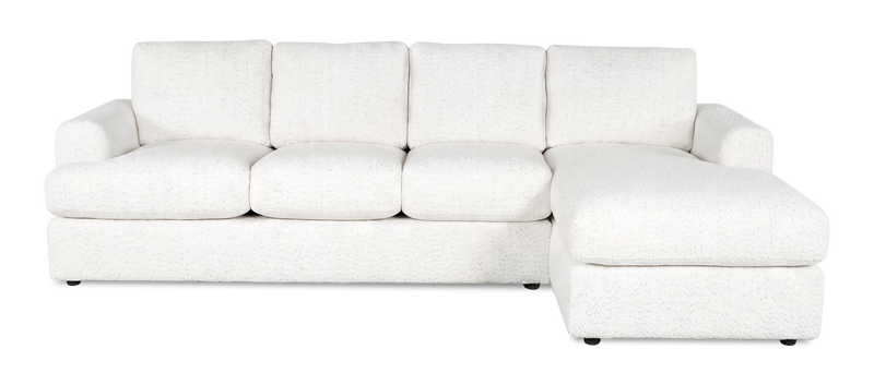 Made in Canada Customizable Sofa Lab Curve Right-Facing Fabric Sofa Chaise  – Teddy Snow