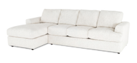 Made in Canada Customizable Sofa Lab Curve Left-Facing Fabric Sofa Chaise  – Teddy Snow 