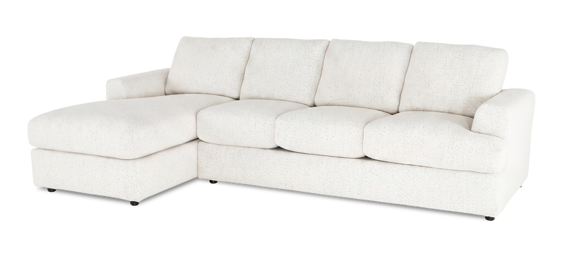 Made in Canada Customizable Sofa Lab Curve Left-Facing Fabric Sofa Chaise  – Teddy Snow